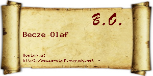 Becze Olaf névjegykártya